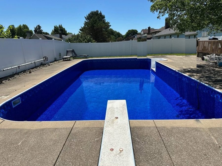 Renovated pool with a new liner
