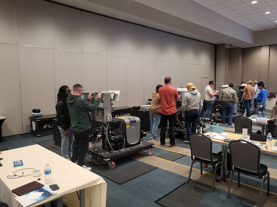 The crew at an annual equipment training