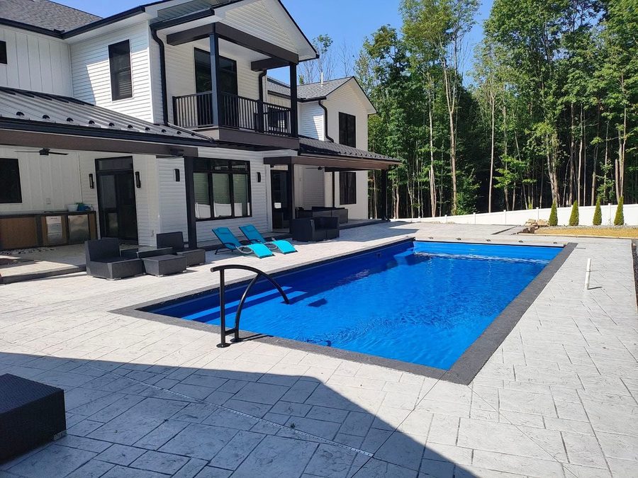 Modern home with a new pool